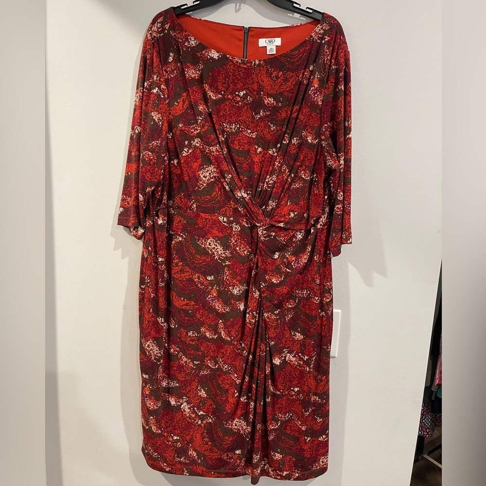 Cato Red and Black Long Sleeve Dress